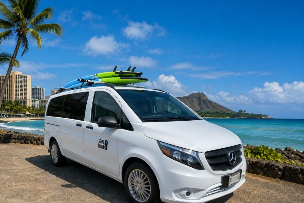 Surf Cloud 9 hotel pickup for surf lessons in Honolulu